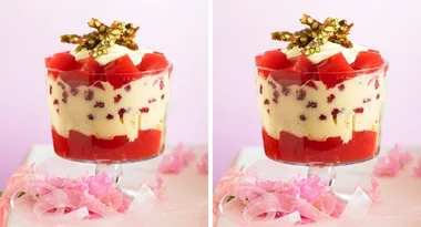 This watermelon and raspberry trifle is a tasty twist on tradition this Christmas