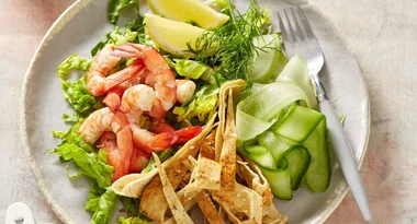 Prawn Cocktail with Seed Pita Crisps recipe that’ll make the perfect Chrissy lunch appetiser