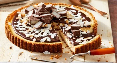 Spoil yourself with this Bounty cheesecake tart