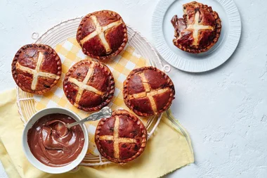 These festive Nutella Hot Cross Bun Pies will delight your Easter guests