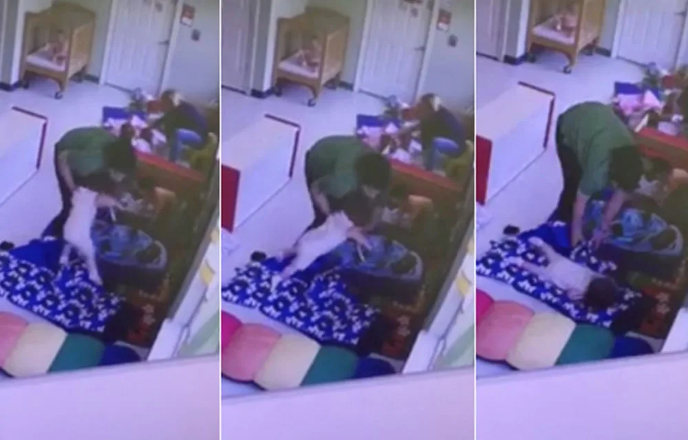 Horrified mum witnesses livestream of daycare worker slamming her ...