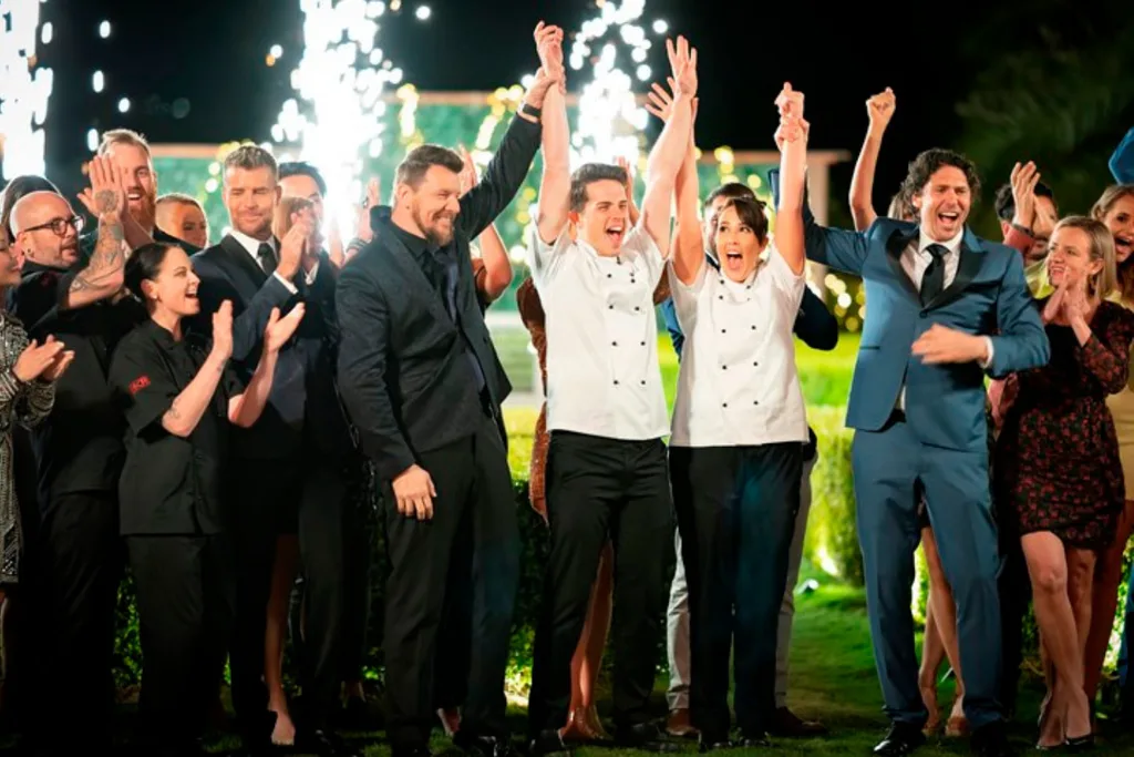 Jake & Elle are crowned the My Kitchen Rules champions. Can you tell it's fake?