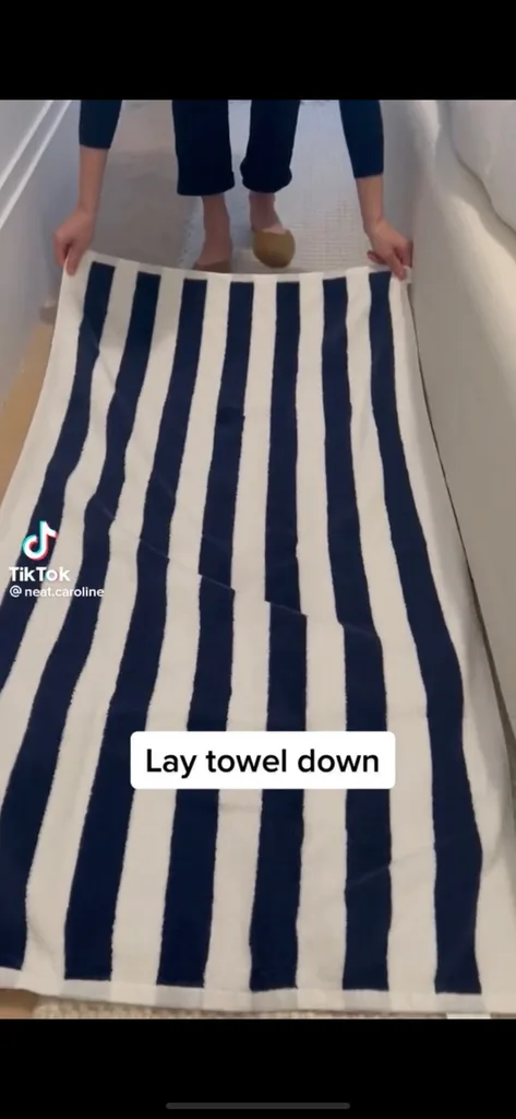 Lay your towel out flat