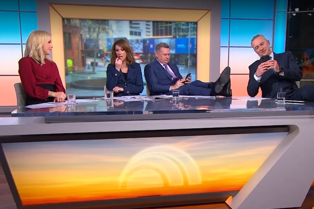 Natalie Barr, Mark Beretta and Michael Usher were all distracted