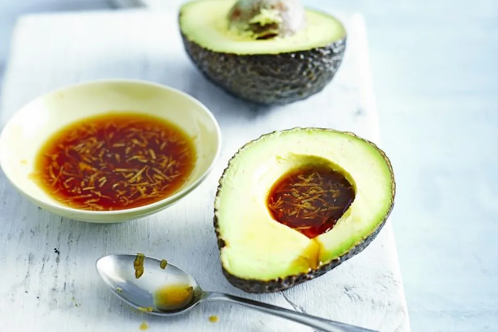 Avocado with soy and ginger dressing