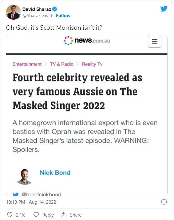 Scott Morrison on the Masked Singer