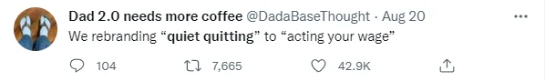 A tweets stating