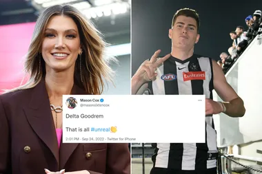 AFL star tries to flirt with Delta Goodrem over Twitter