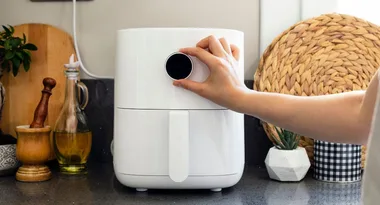 Air fryer being used in a kitchen