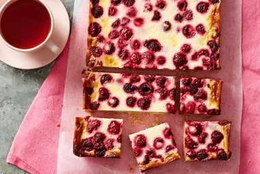 Raspberry Sour Cream Shortbread Slice