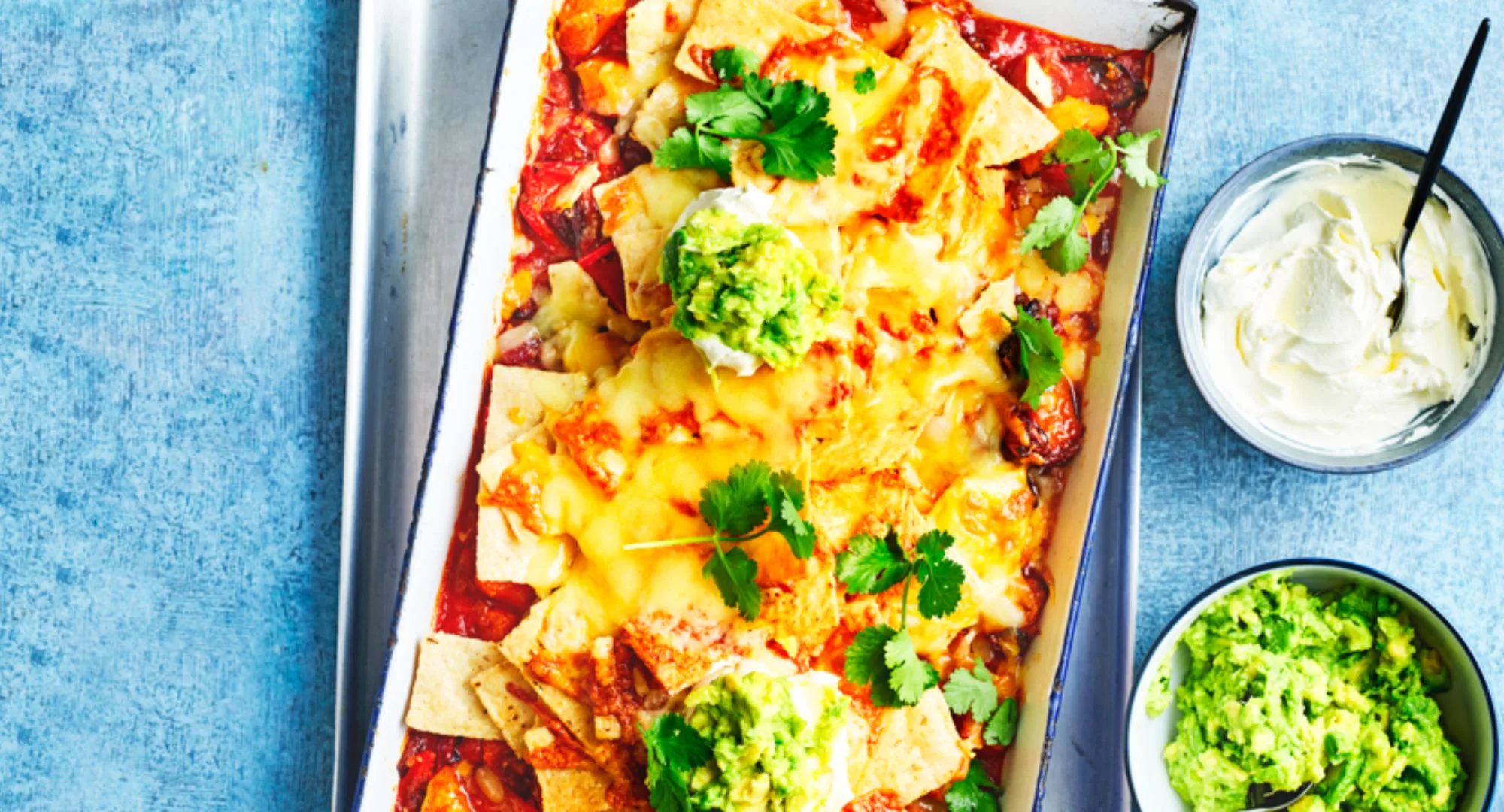 Vegetarian nachos bake