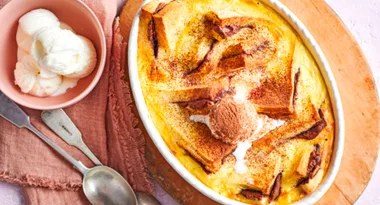 Nutella bread and butter pudding