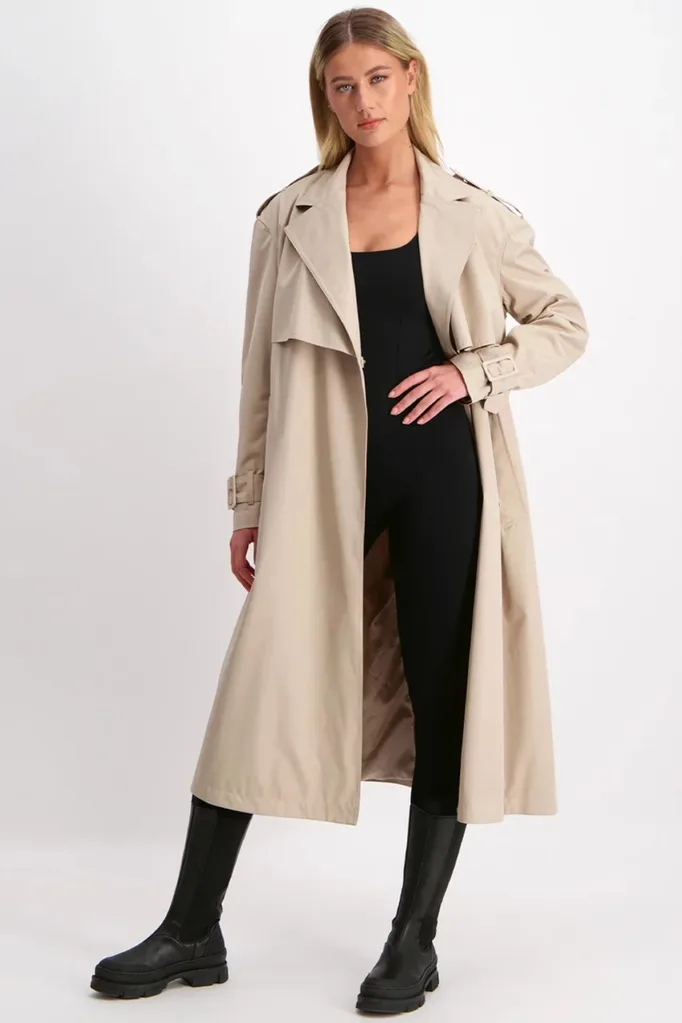 beige trench coat