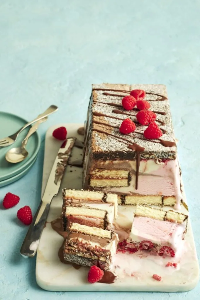 neapolitan-ice-cream-lamington-log