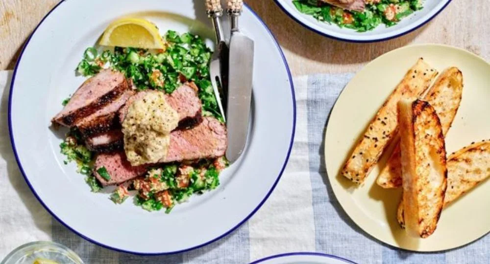 Harissa Butterfield Lamb with Tabouli Recipe | New Idea