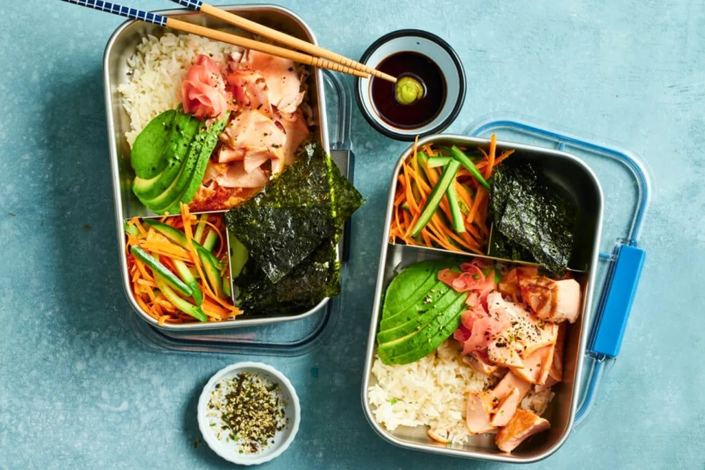 grilled-salmon-sushi-box-bento