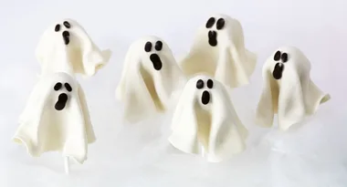 The ghoulish Ghost Lollipops we are making this Halloween