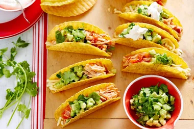 Chicken Tacos with Avocado and Cucumber Salsa