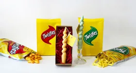 Twisties drop cheese and chicken scented candle collection
