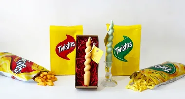 Twisties drop cheese and chicken scented candle collection
