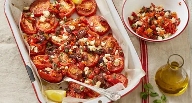 Roasted Tomatoes with Greek Salsa