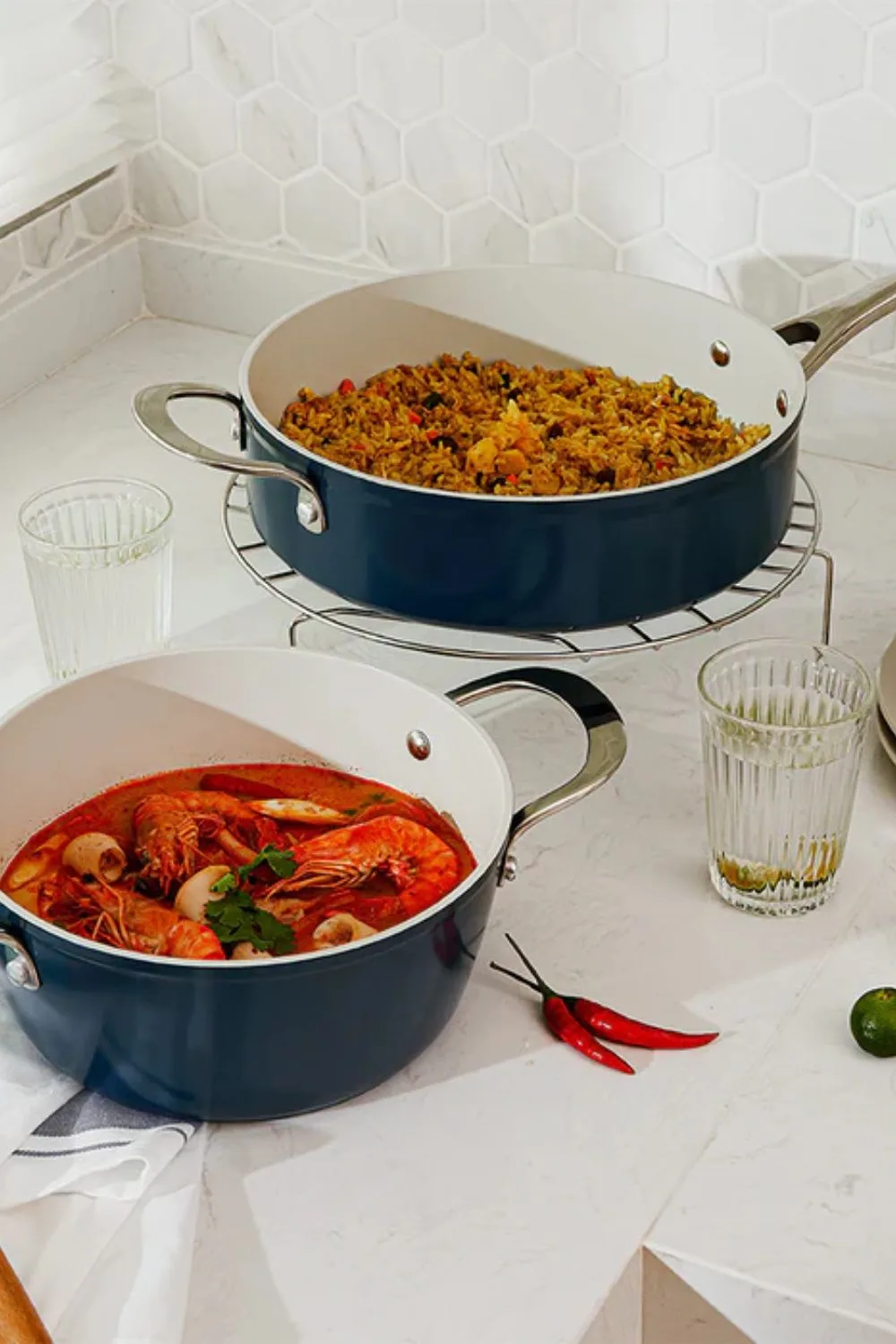 seafood paella prawns cooking