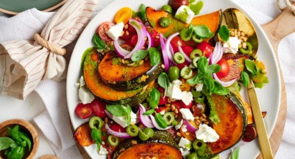 Mediterranean Roast Pumpkin Salad Recipe | New Idea