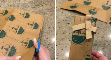 Here’s how you can turn your paper bags from Woolies into festive wrapping paper