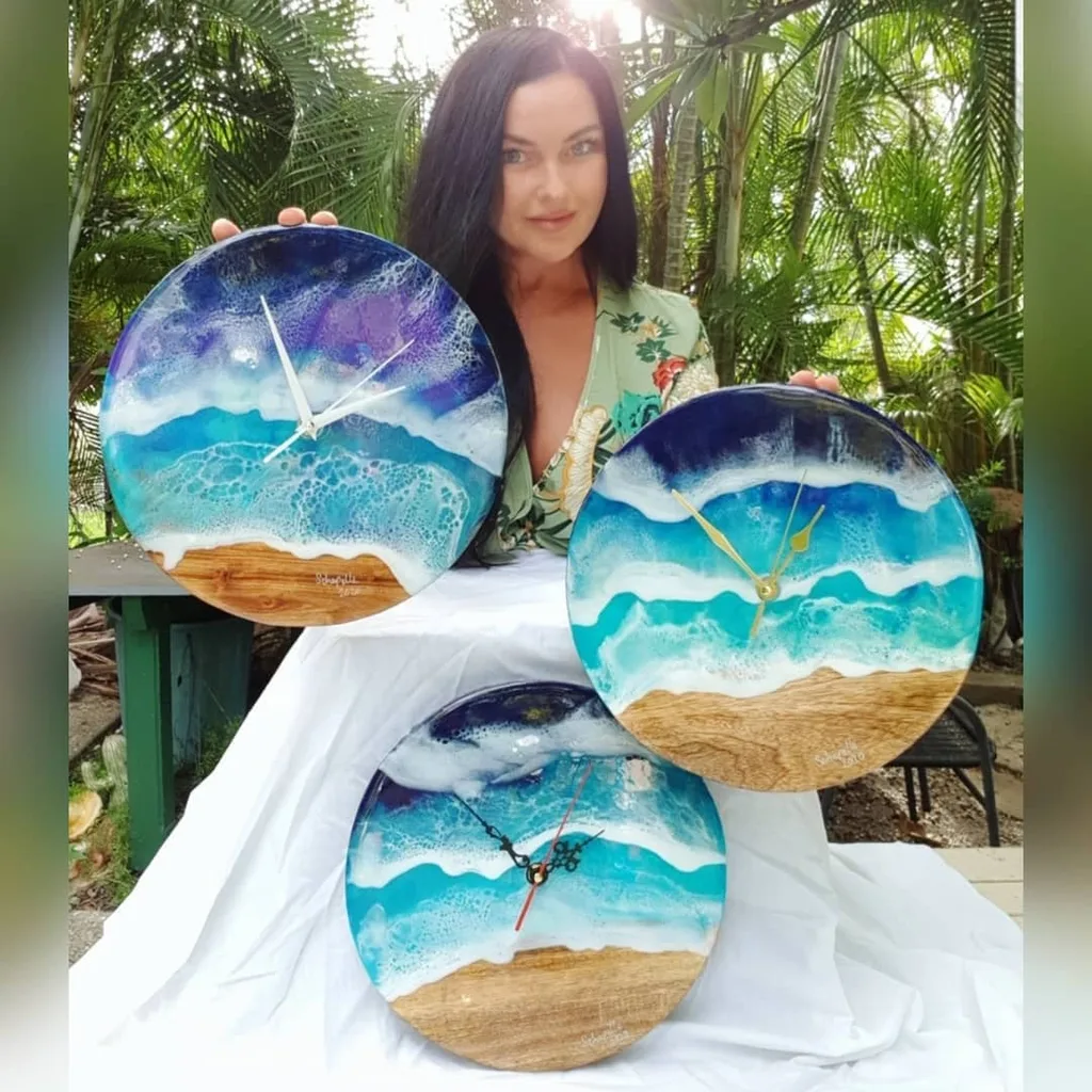 woman with clocks