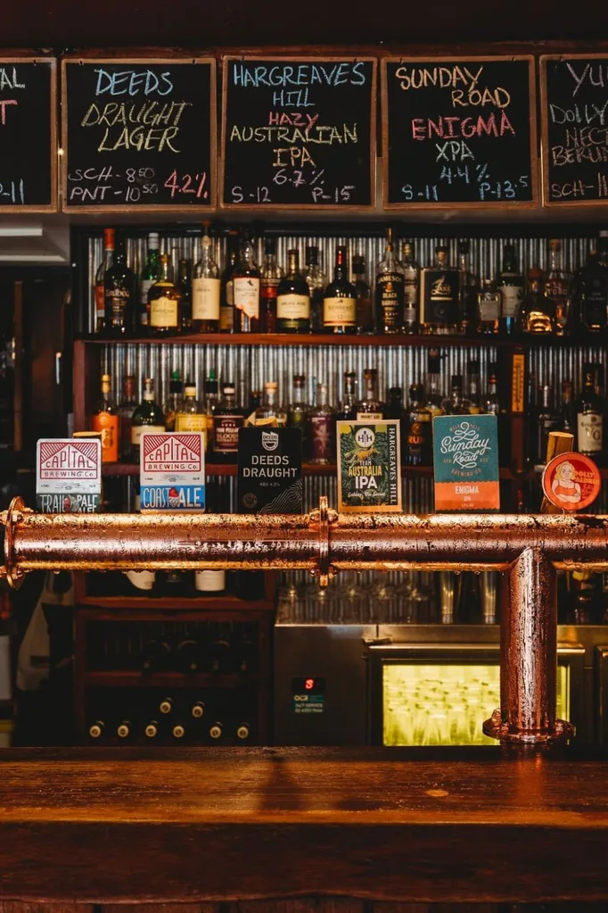 View of the bar at The Old Canberra Inn, Lyneham