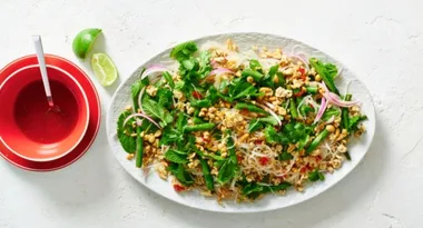 Delicious and nutritious Chicken and Noodle Larb Salad