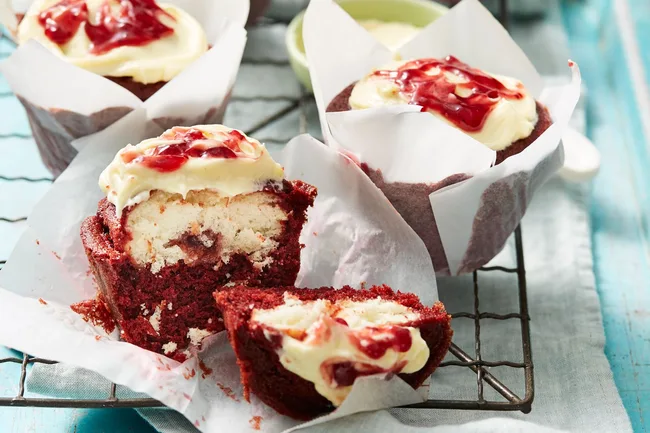 red-velvet-doughnut-muffins