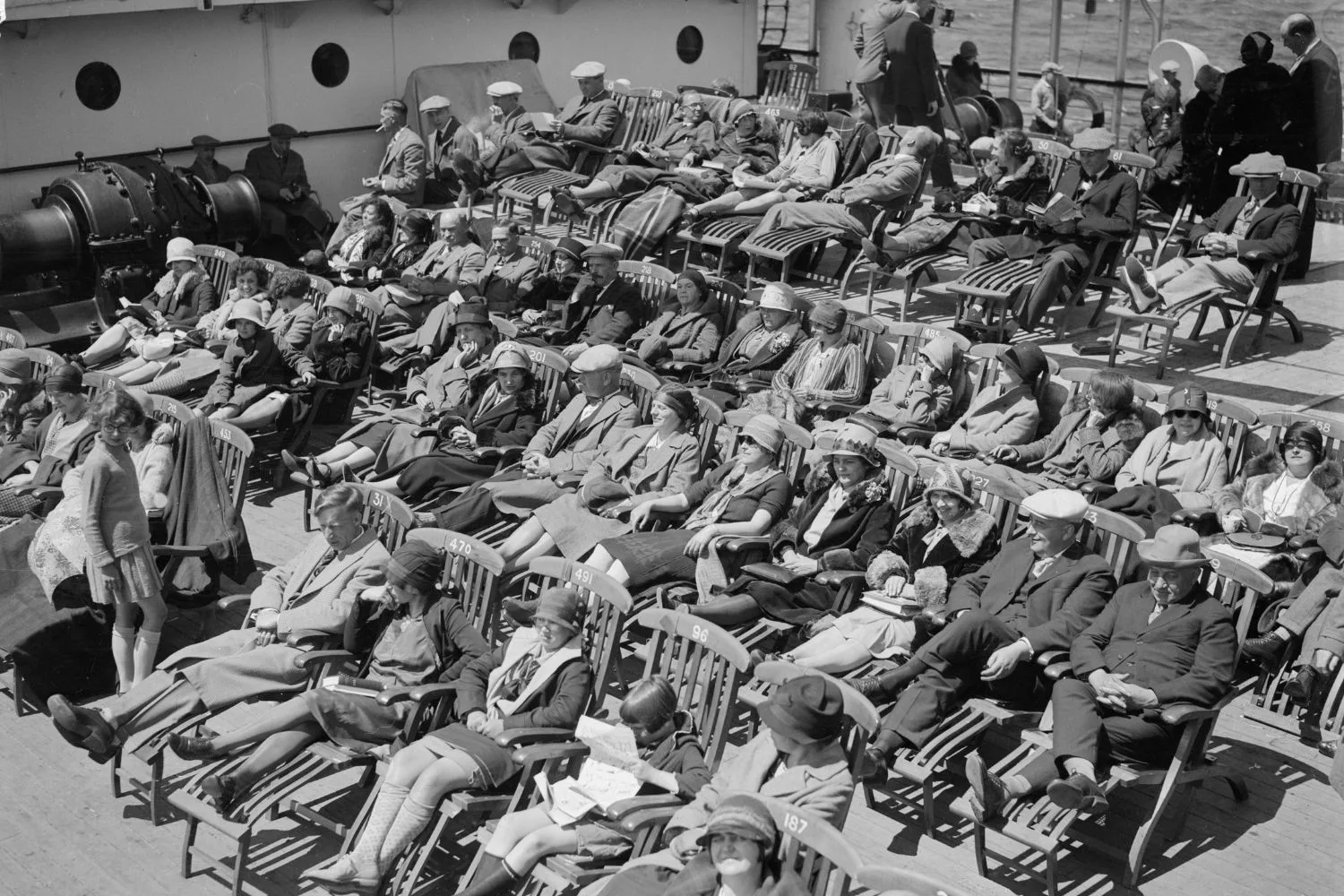 A group of people relaxing.