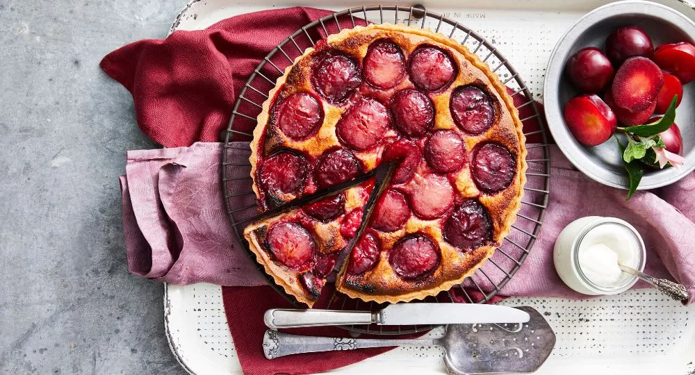 Scorched Plum and Almond Tart Recipe | New Idea