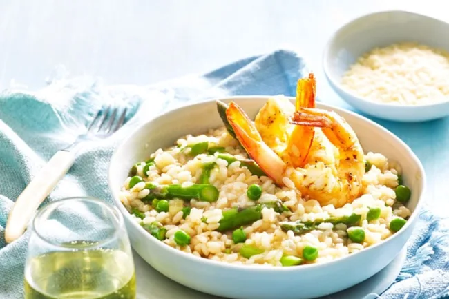 garlic-prawns-asaparagus-risotto