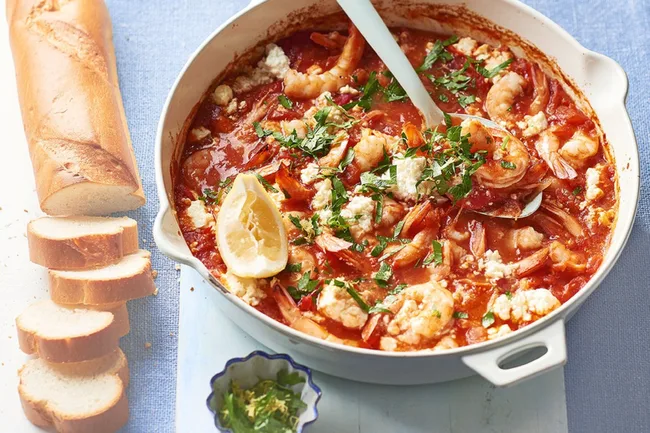 Prawn-saganaki