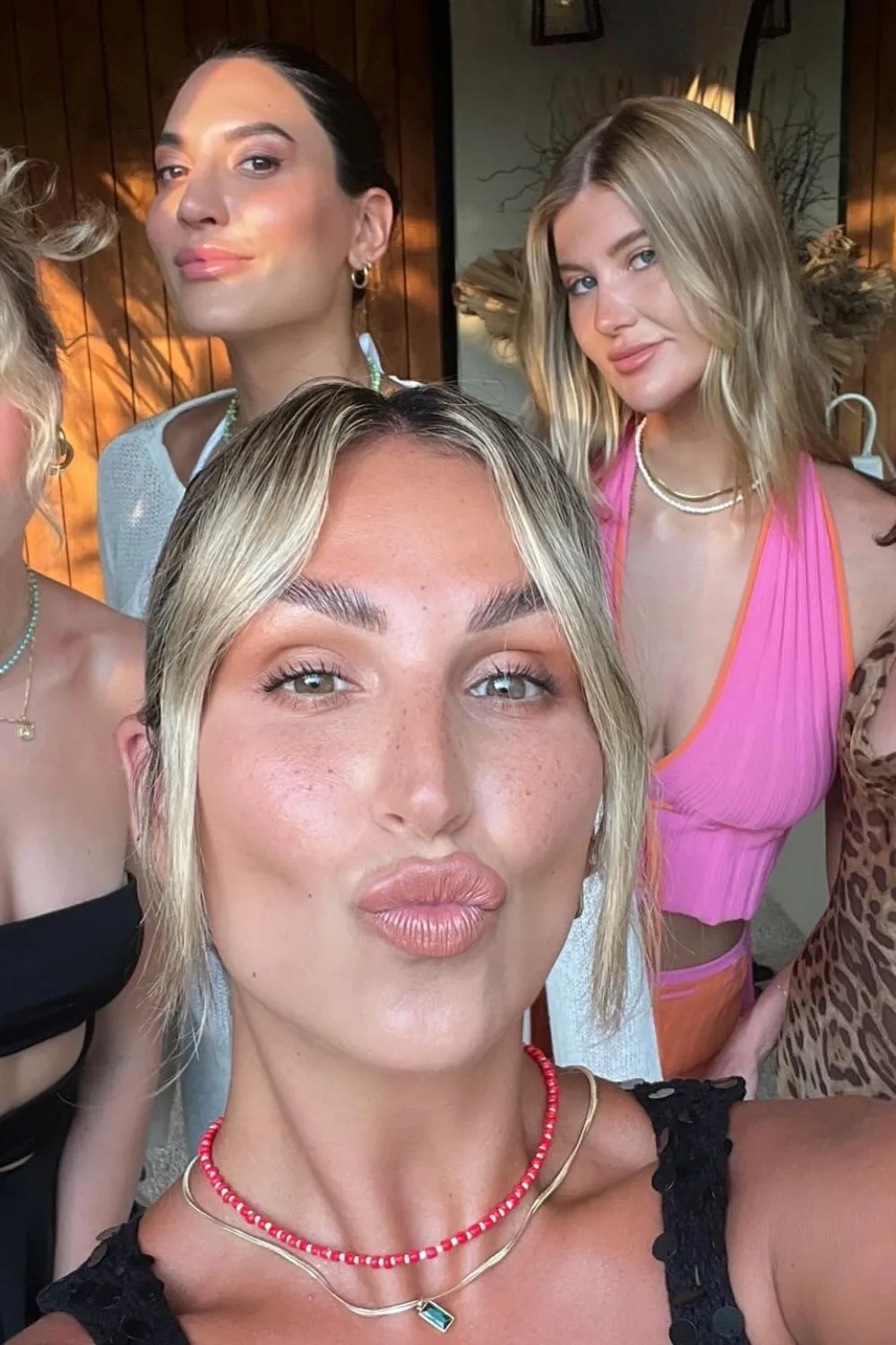 sara and lauren from married at first sight 2024 pictured with friends