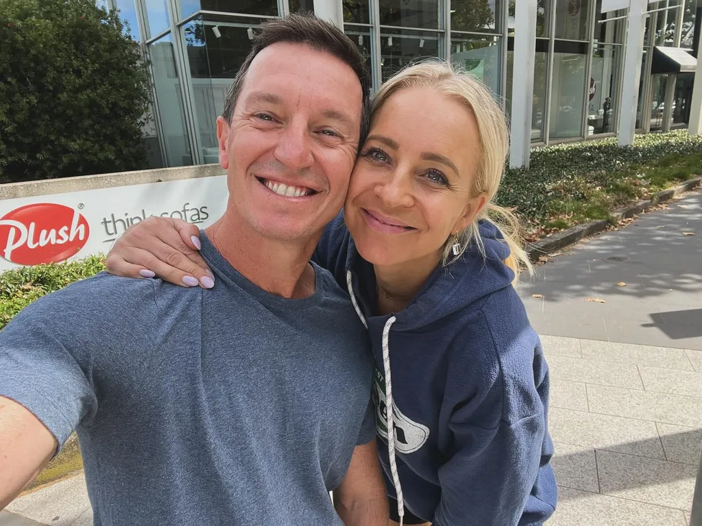 Rove McManus and Carrie Bickmore selfie.