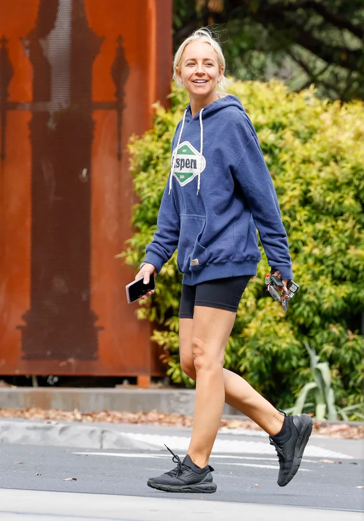 Carrie Bickmore walks in Melbourne, Australia