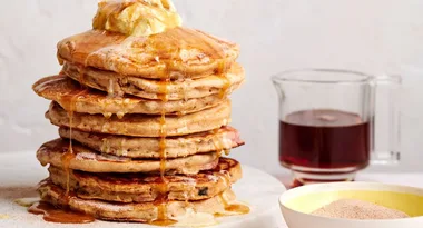 Mouthwatering Banana Bread Pancakes with Whipped Butter