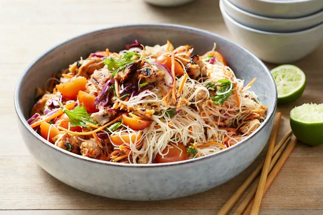 5 Ingredient Sweet Chilli and Lime Chicken Noodle Salad