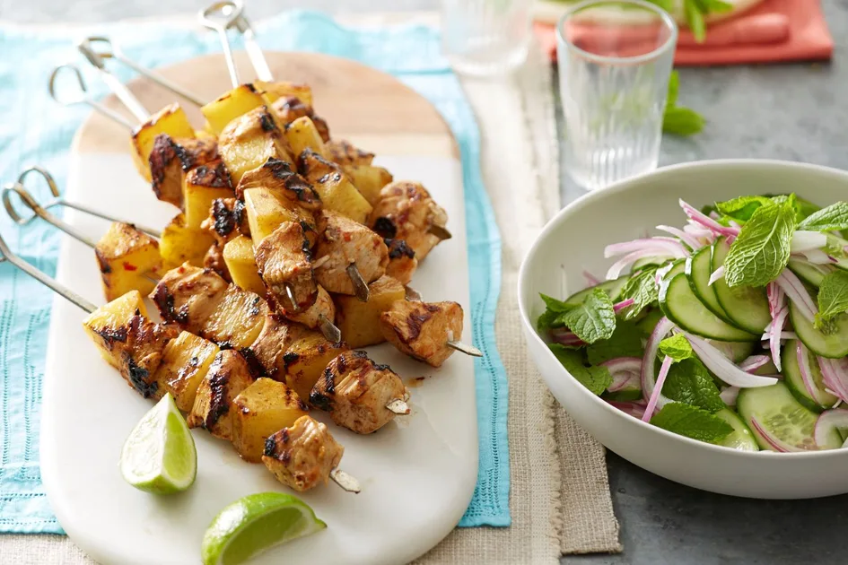 Peri Peri Chicken and Pineapple Skewers Recipe | New Idea