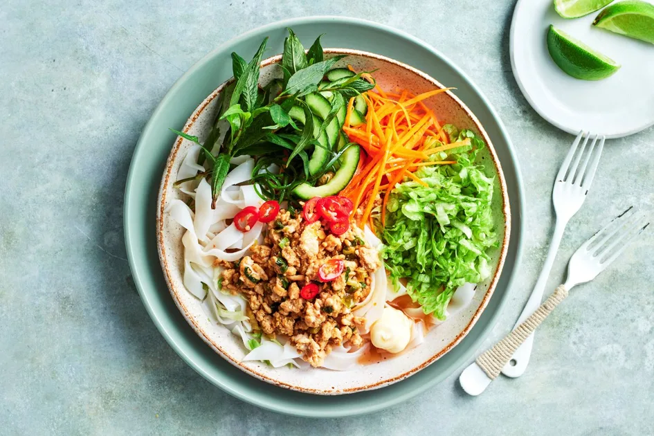 Lemongrass Chicken Banh Mi Noodle Bowls | New Idea
