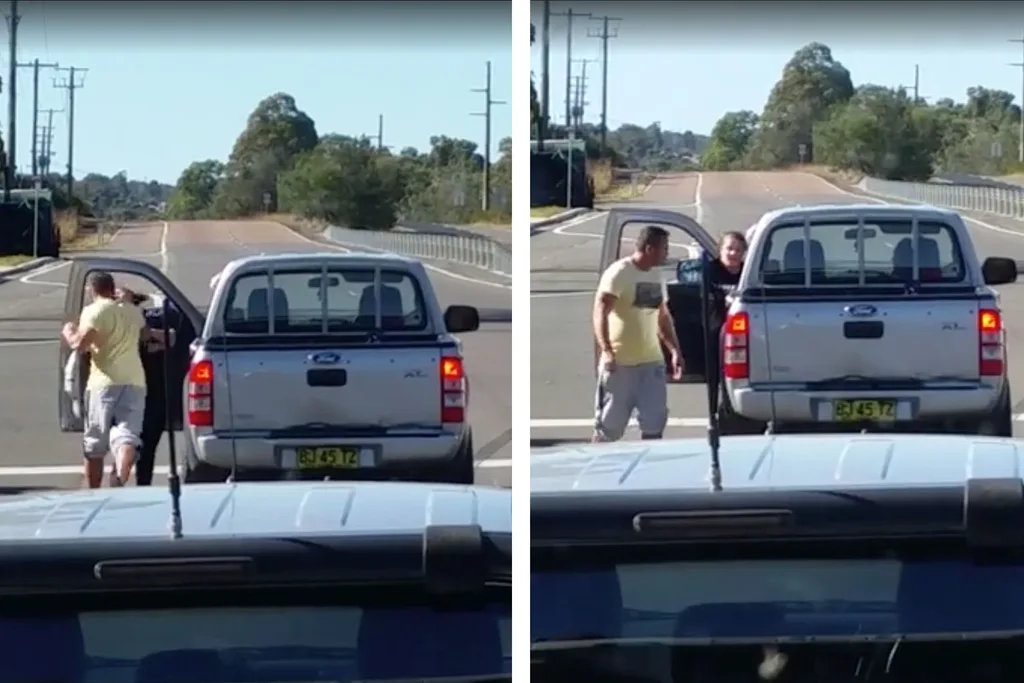 A driver punched a passenger in the face during road rage incident.