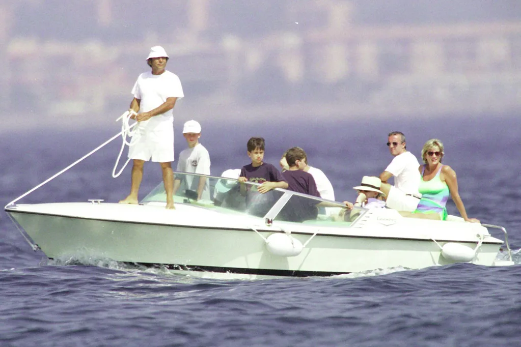Diana on holiday with Dodi the month before the crash