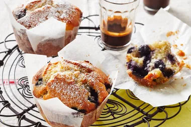 White Choc, Lemon and Blueberry Muffins