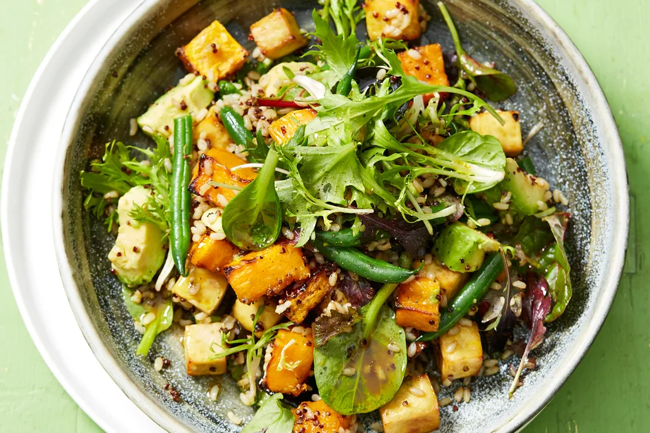 Roast Pumpkin and Tofu Salad with Rice and Quinoa recipe Recipe | New Idea
