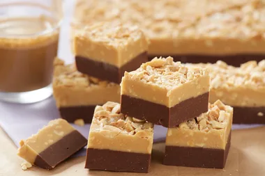 Two-Toned Peanut Chocolate Fudge