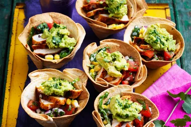 Chipotle Chicken Burrito Bowls with Guacamole