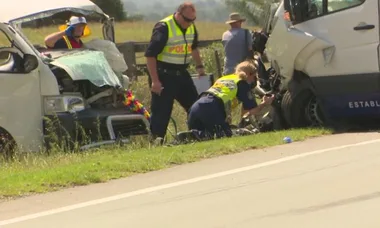 Toddler dies after horror crash with bus and van in Sydney